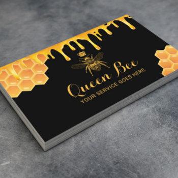 Small Royal Queen Bee Honey Bee Beekeeper Farm Business Card Front View