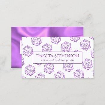rpg purple pattern | pnp tabletop dice branding business card