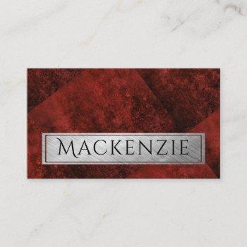 ruby crimson red | classic grunge professional business card