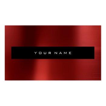 Small Ruby Red Wine Metallic Black Sommelier Stylist Business Card Front View