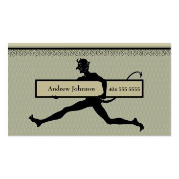 Small Running Devil Business Card Front View