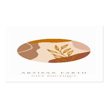 Small Rustic Artisan Earthy Abstract Logo Business Card Front View