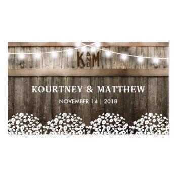 Small Rustic Barn Wedding Free Drinks Voucher Business Card Back View