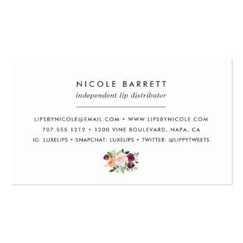 Small Rustic Bloom Lip Product Distributor Tips & Tricks Business Card Back View