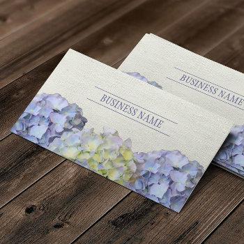 rustic blue hydrangea flowers elegant business card