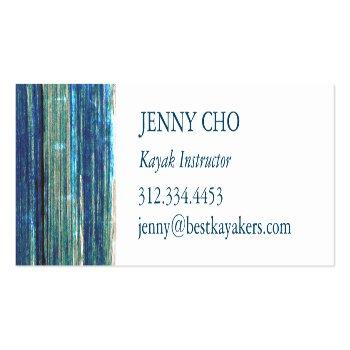 Small Rustic Blues Paint Stripe Hand Painted Mini Business Card Back View