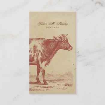 rustic country vintage milk cow simple cool animal business card