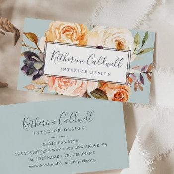 rustic earth florals | mint business card