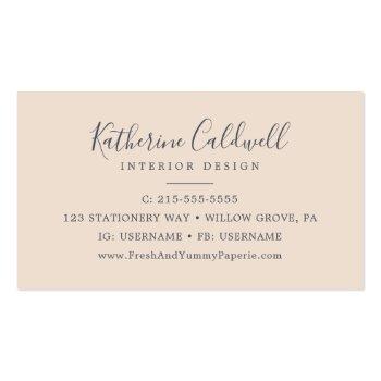 Small Rustic Earth Florals | Purple Business Card Back View