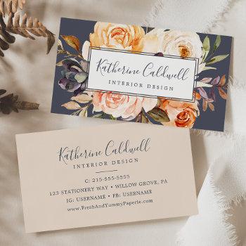 rustic earth florals | purple business card