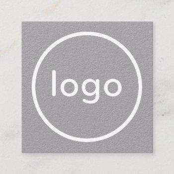 rustic gray kraft paper add your logo handmade square business card
