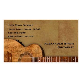 Small Rustic Guitar Business Card Front View