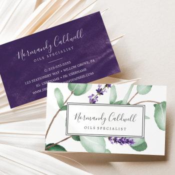 rustic lavender and eucalyptus business card