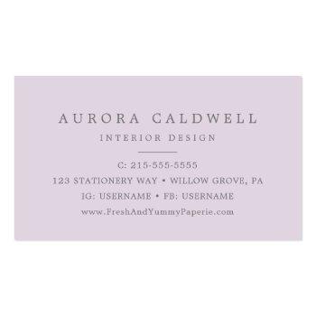 Small Rustic Lilac | Lavender Business Card Back View