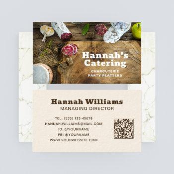 rustic photo wooden board charcuterie catering business card