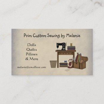 rustic sewing arts business card