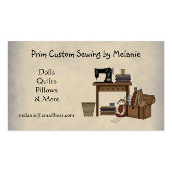 Small Rustic Sewing Arts Business Card Front View