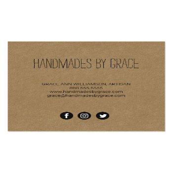 Small Rustic Sewing | Needle Kraft Square Business Card Back View