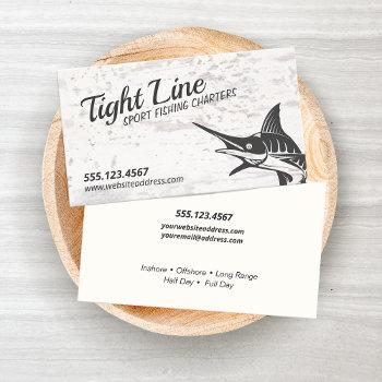 rustic sport fishing charters marlin business card