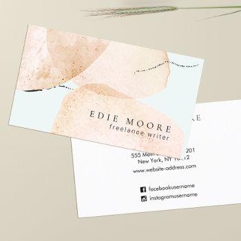 rustic terracotta boho watercolor abstract art business card