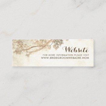 rustic tree branches vintage wedding mini business card
