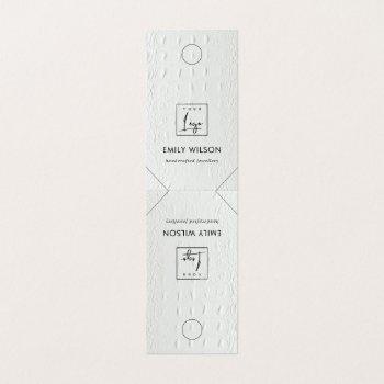 rustic white leather hanging necklace display logo business card
