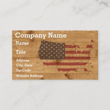 rustic wood all over united states business card