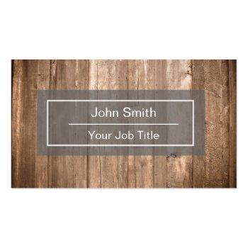 Small Rustic Wood Background Business Card Front View