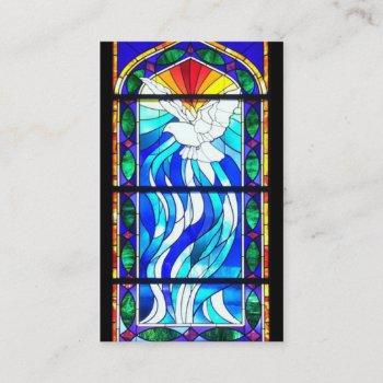 sacrament confirmation stained glass window dove business card