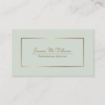 sage green & gold simple elegant professional business card