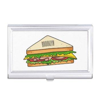 sandwich cartoon illustration business card case