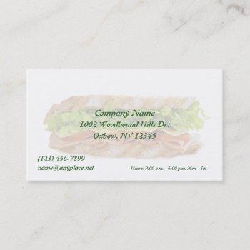 sandwich shop business card