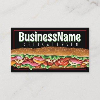 sandwich sub shop deli hoagie catering business card