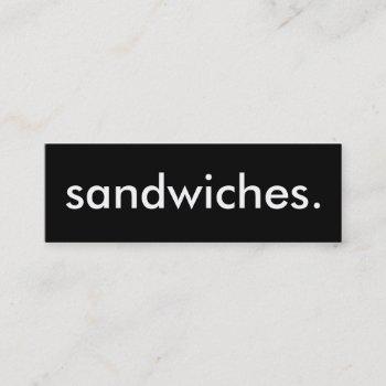 sandwiches. loyalty punch card