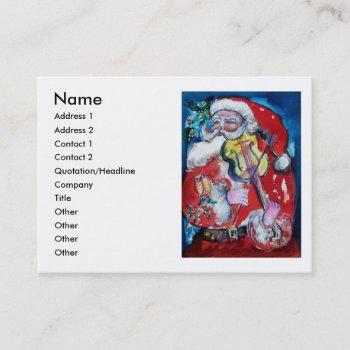santa  claus with violin business card