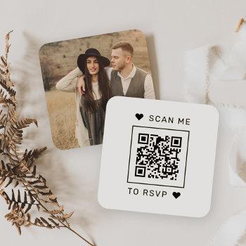 scan me to rsvp wedding qr code response square business card