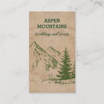 scenic mountain range business cards