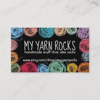 scribble yarn knitting crochet business card