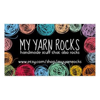 Small Scribble Yarn Knitting Crochet Business Card Front View