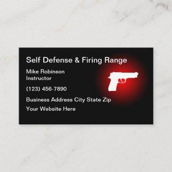 self defence shooting range business card