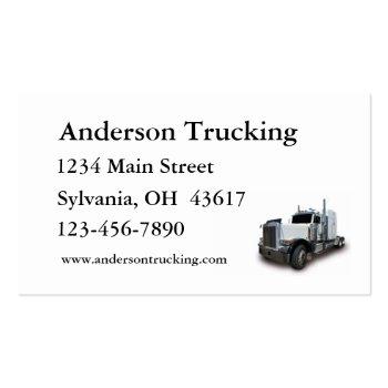 Small Semi Truck  Business Card Back View