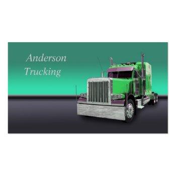 Small Semi Truck  Business Card Front View