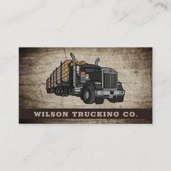 semi trucking logging truck freight business card