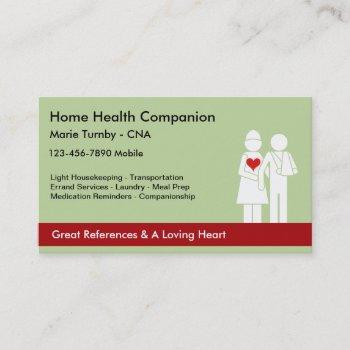 senior caregiver business cards