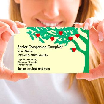 Small Senior Caregiver Business Cards Front View