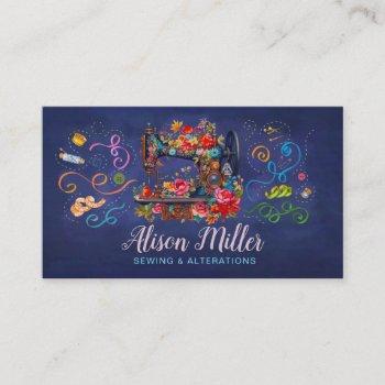 sewing and alterations - vintage style art business card