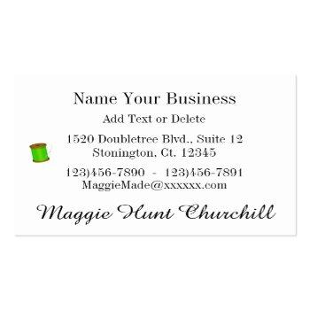 Small Sewing / Seamstress / Fashion Business Card Back View