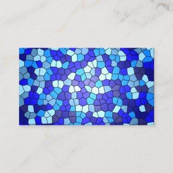 shades of blue stained glass by shirley taylor business card