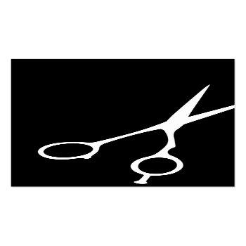 Small Shears Barber/cosmetologist Business Card (black) Front View
