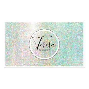 Small Shining Mosaic Tiles Pastels Id565 Business Card Front View